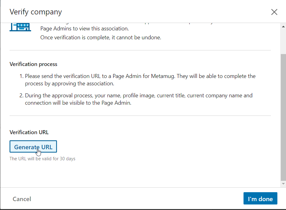 click on generate url
